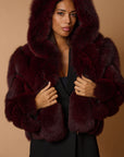 Bomber in volpe bordeaux