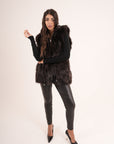Gilet in volpe choco