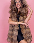 Gilet in volpe beige tenny