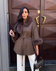 Cappa 50%lana 50%cashmere caffè