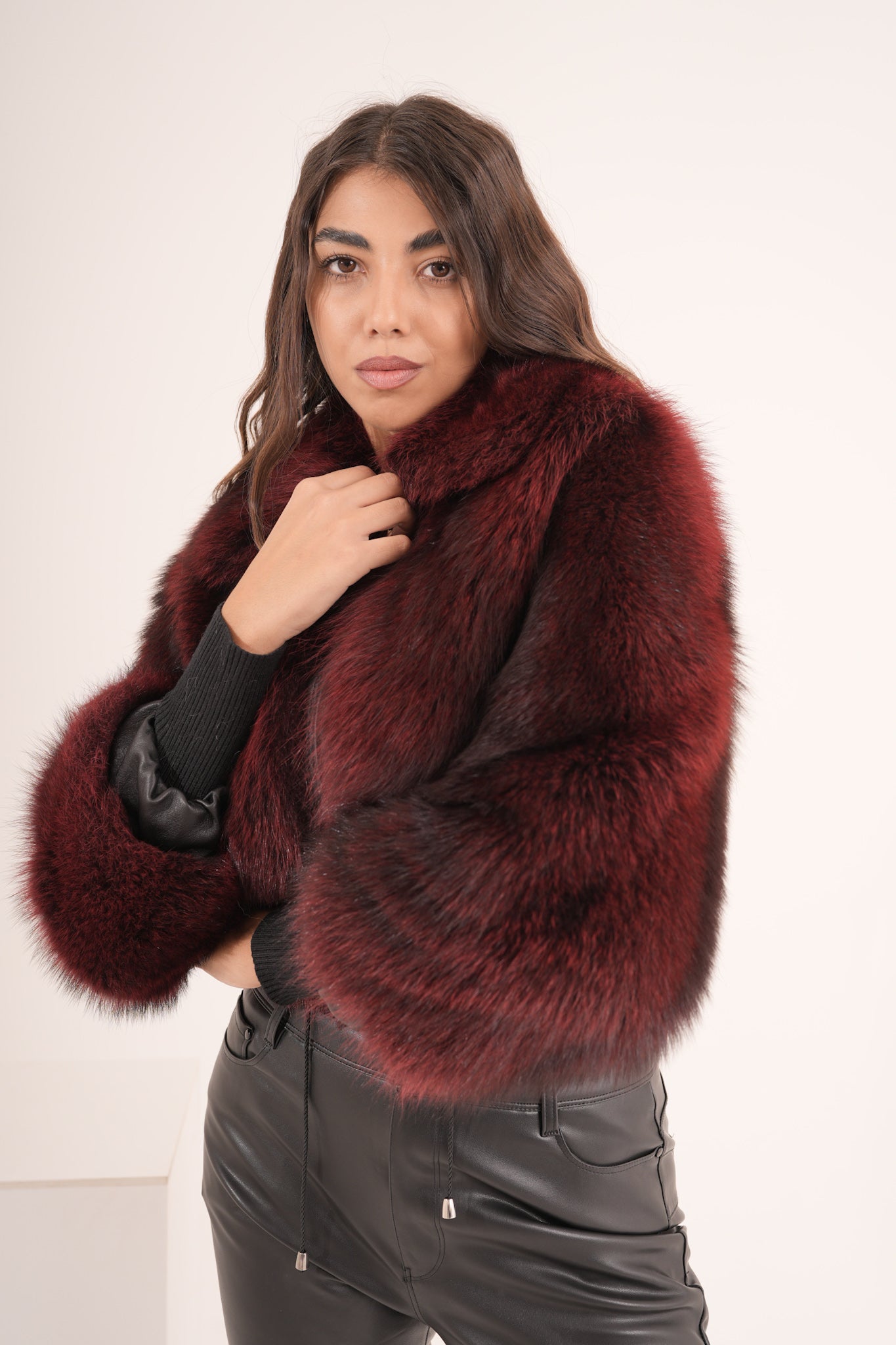 Bomber crop Burgundy