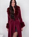 Cappotto luxury bordeaux bordo in volpe