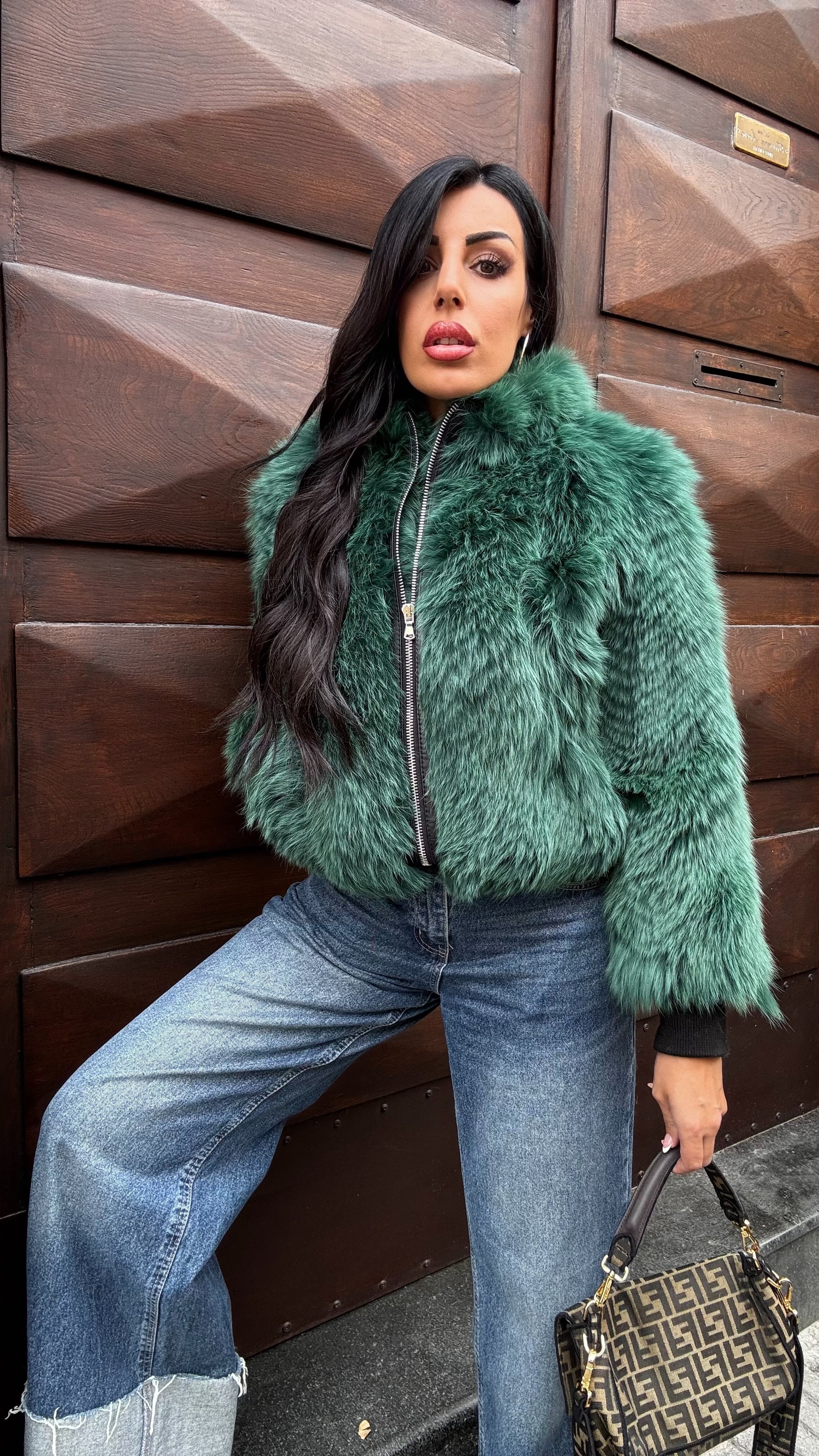 Bomber in volpe Green