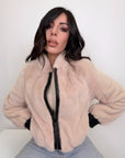 Bomber in visone luxury panna