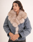 Piumino denim & volpe .