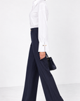 Tailleur gessato blue notte elena casali