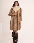 Lince con collo in visone animalier lisa