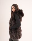 Gilet in volpe choco