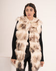Gilet con cappuccio in volpe lilis