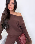 Coordinato in lana e volpe choco