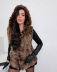 Gilet in zibellino con coulisse