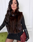 Gilet in visone zip