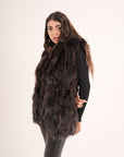 Gilet in volpe choco