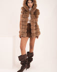 Gilet in volpe coffee
