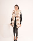 Gilet con cappuccio in volpe lilis