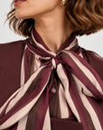 Camicia a righe bordeaux