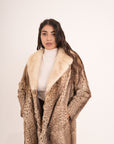 Lince con collo in visone animalier lisa