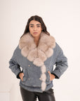 Piumino denim & volpe .
