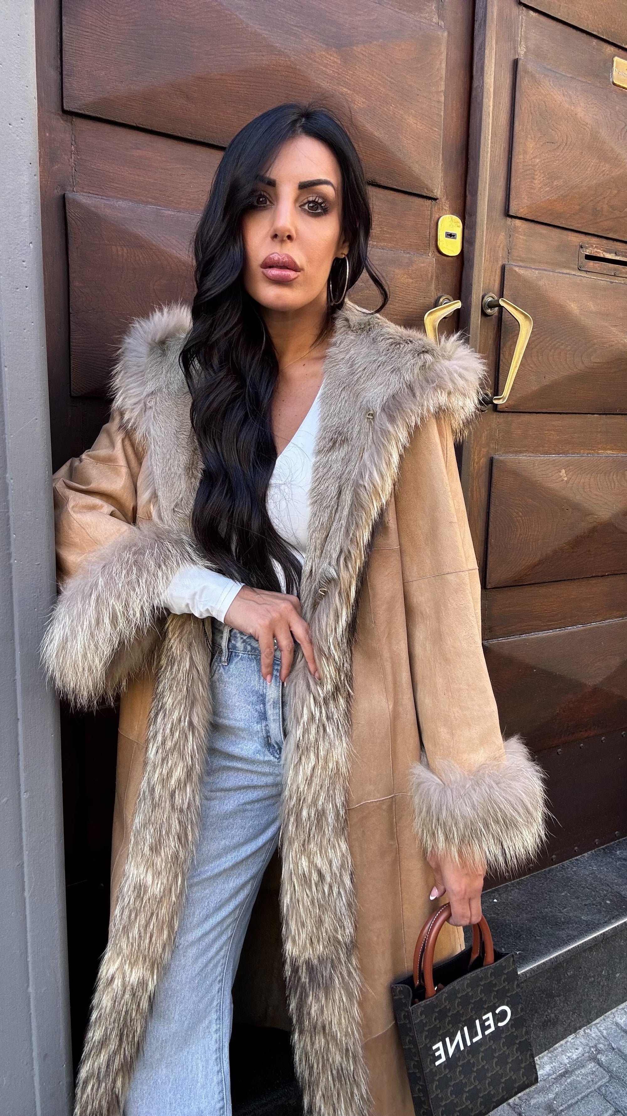Cappotto in renna e interno in volpe Penelope
