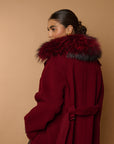 SAVANN Luxury COAT 100% lana bordeaux