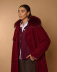 SAVANN Luxury COAT 100% lana bordeaux