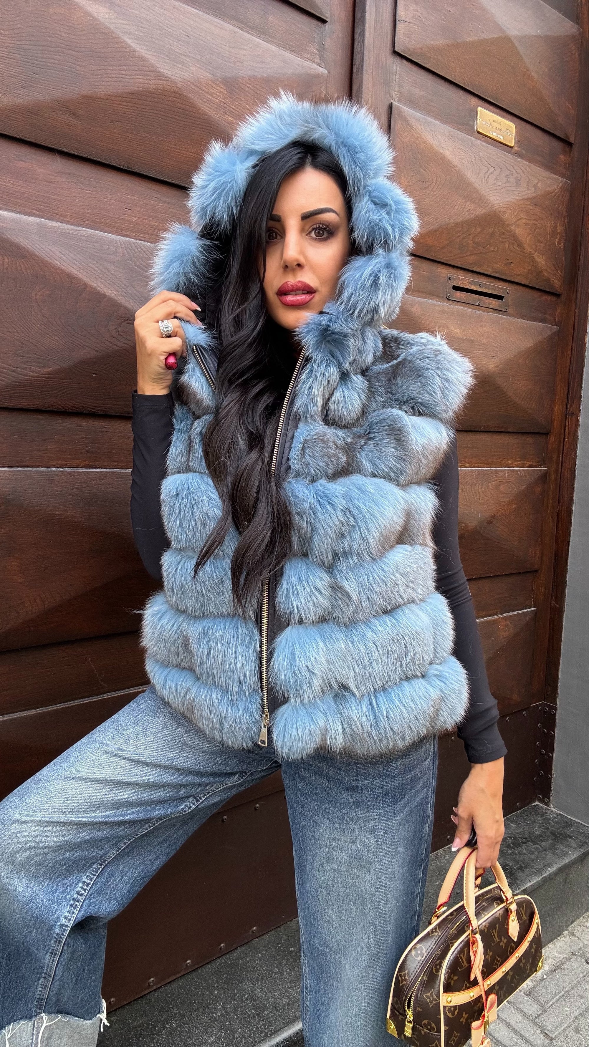 Gilet in volpe napoli