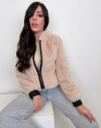 Bomber in visone luxury panna