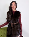 Gilet in visone nero