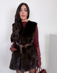 Gilet in visone nero