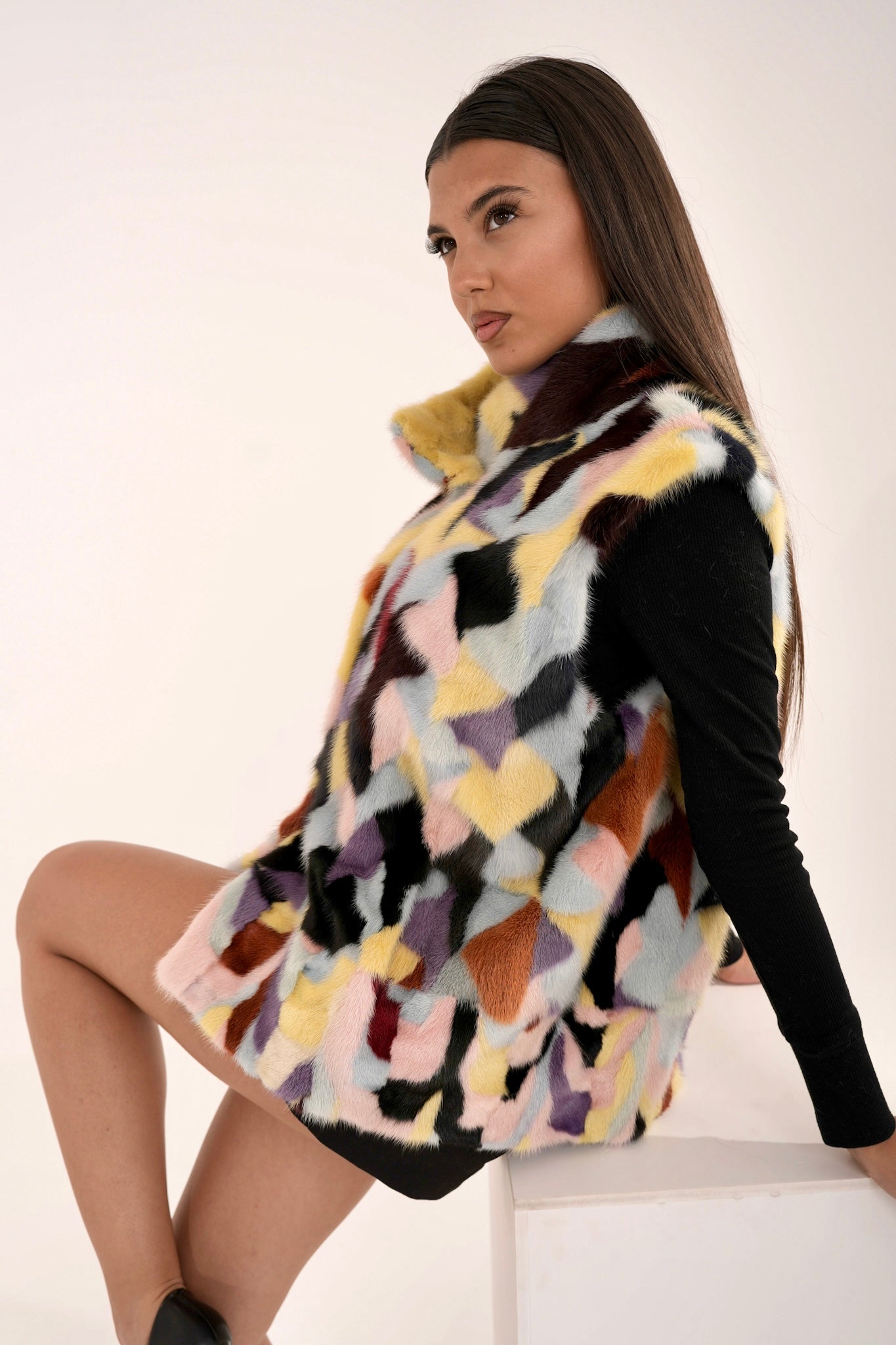 Gilet visone Tania silver