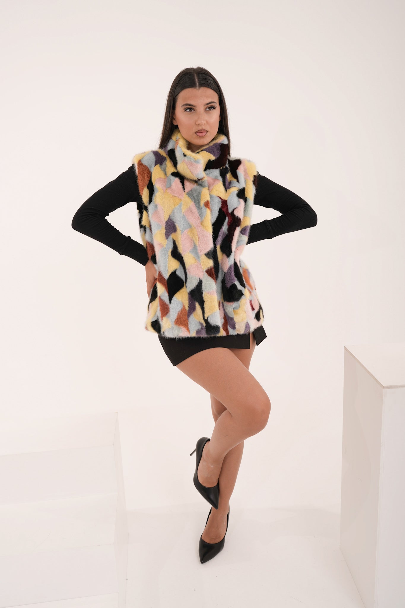 Gilet visone Tania silver