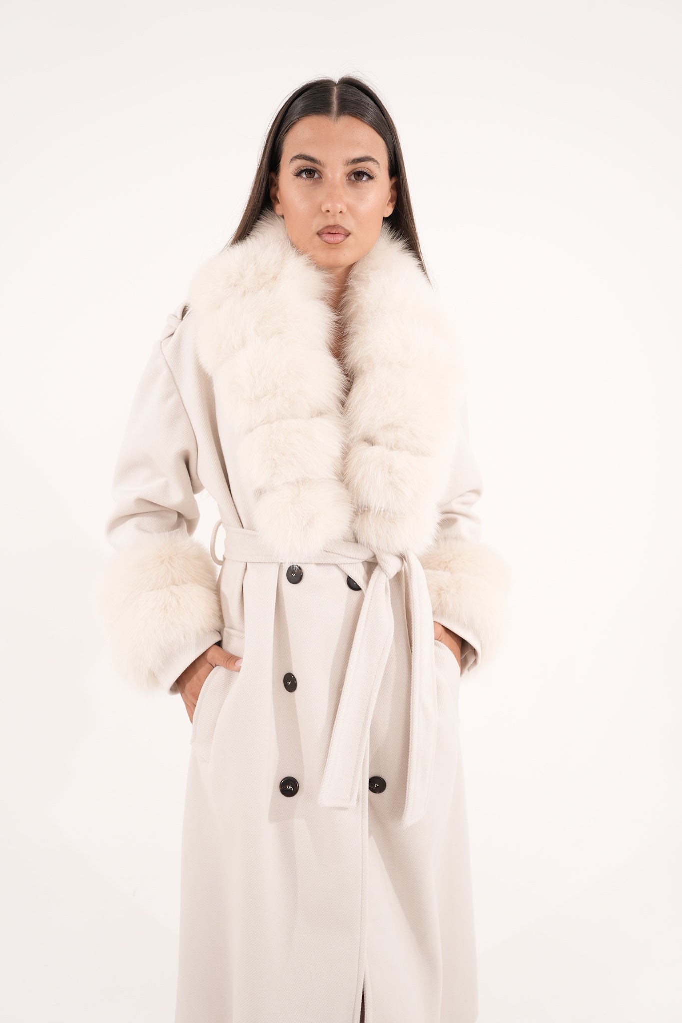Cappotto doppiopetto luxury panna