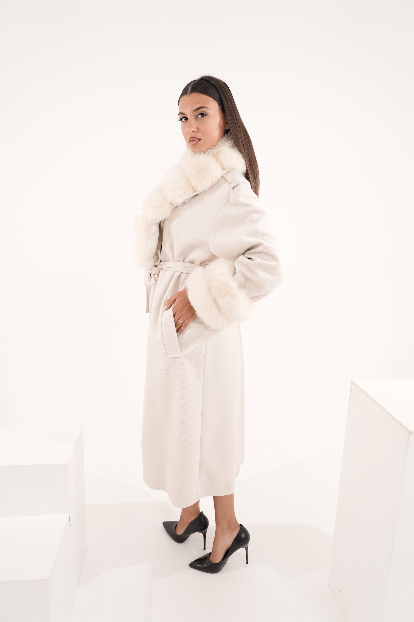 Cappotto doppiopetto luxury panna