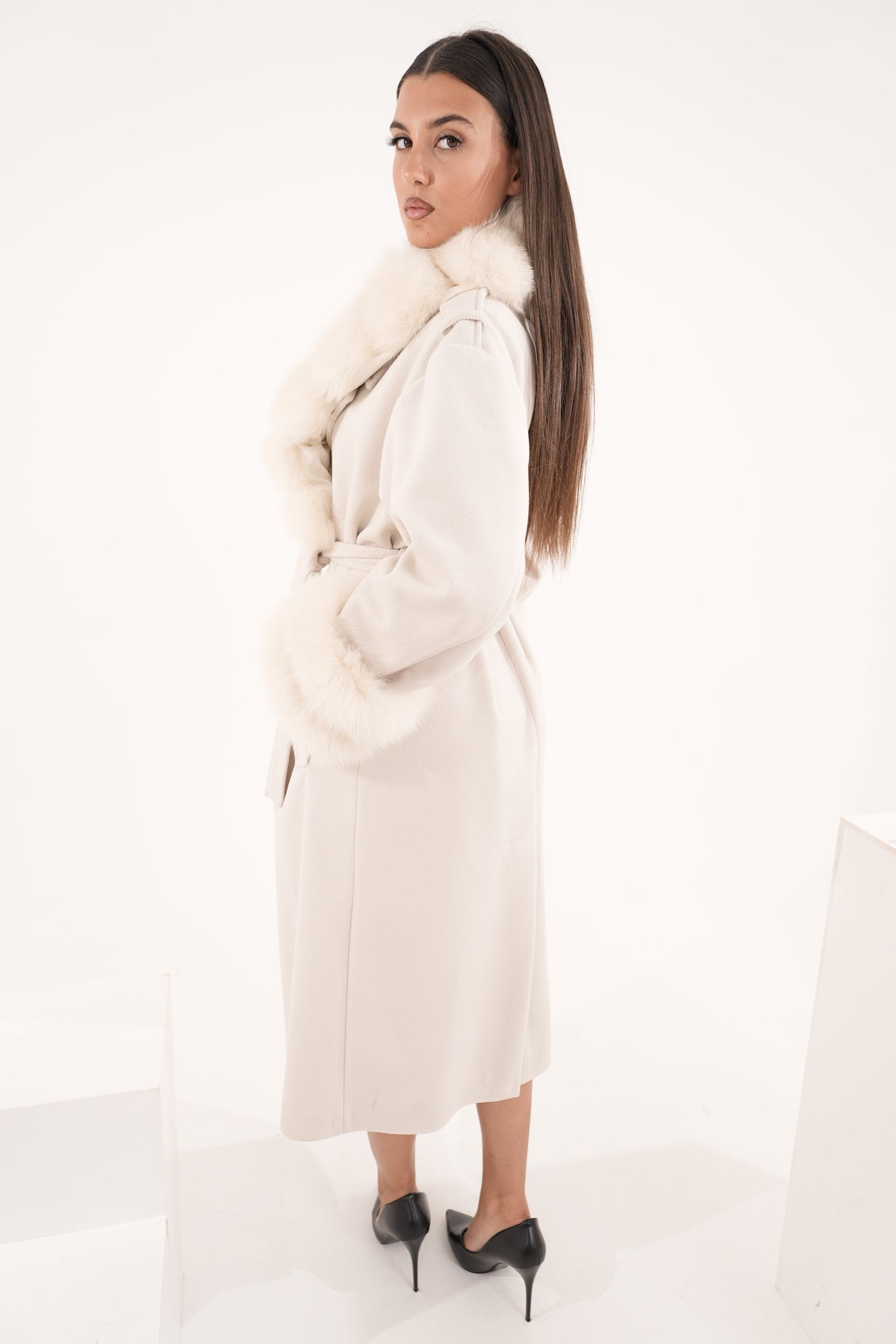 Cappotto doppiopetto luxury panna