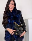 Gilet in volpe blu Iconic
