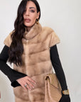 Gilet visone miele
