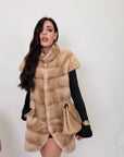 Gilet visone miele