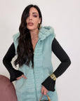 Gilet visone acquamarina