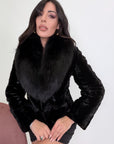 Visone collo volpe Total black