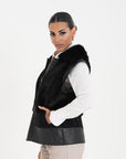 Gilet visone e pelle Patrizia