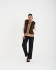 Gilet visone e pelle ramona