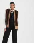 Gilet visone e pelle ramona
