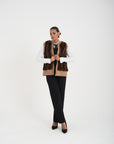 Gilet visone e pelle ramona