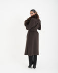 Cappotti bordato in volpe choco