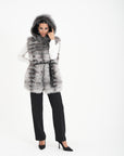 Gilet volpe Marzia argento