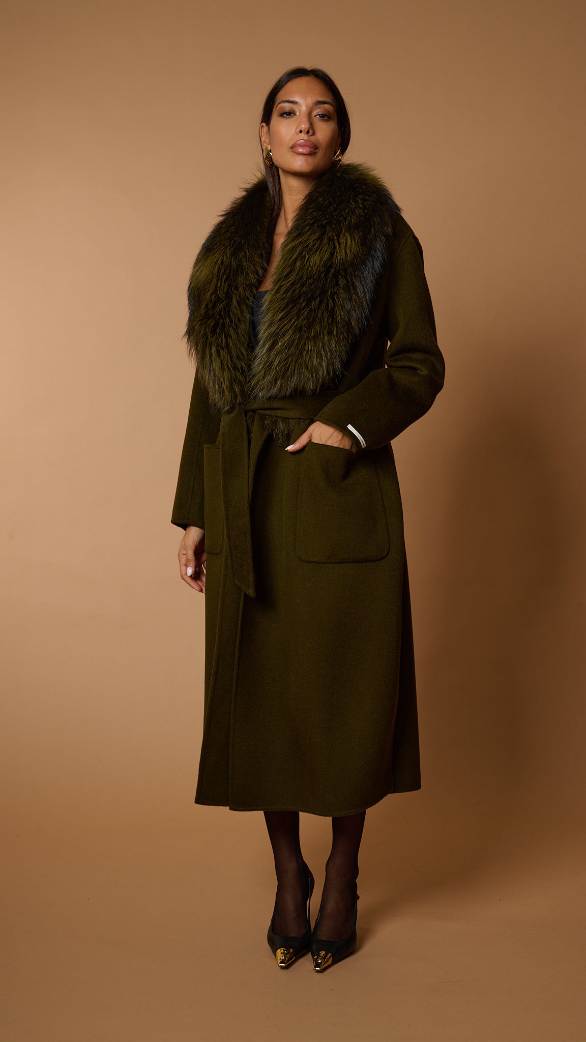 Drama luxury coat green