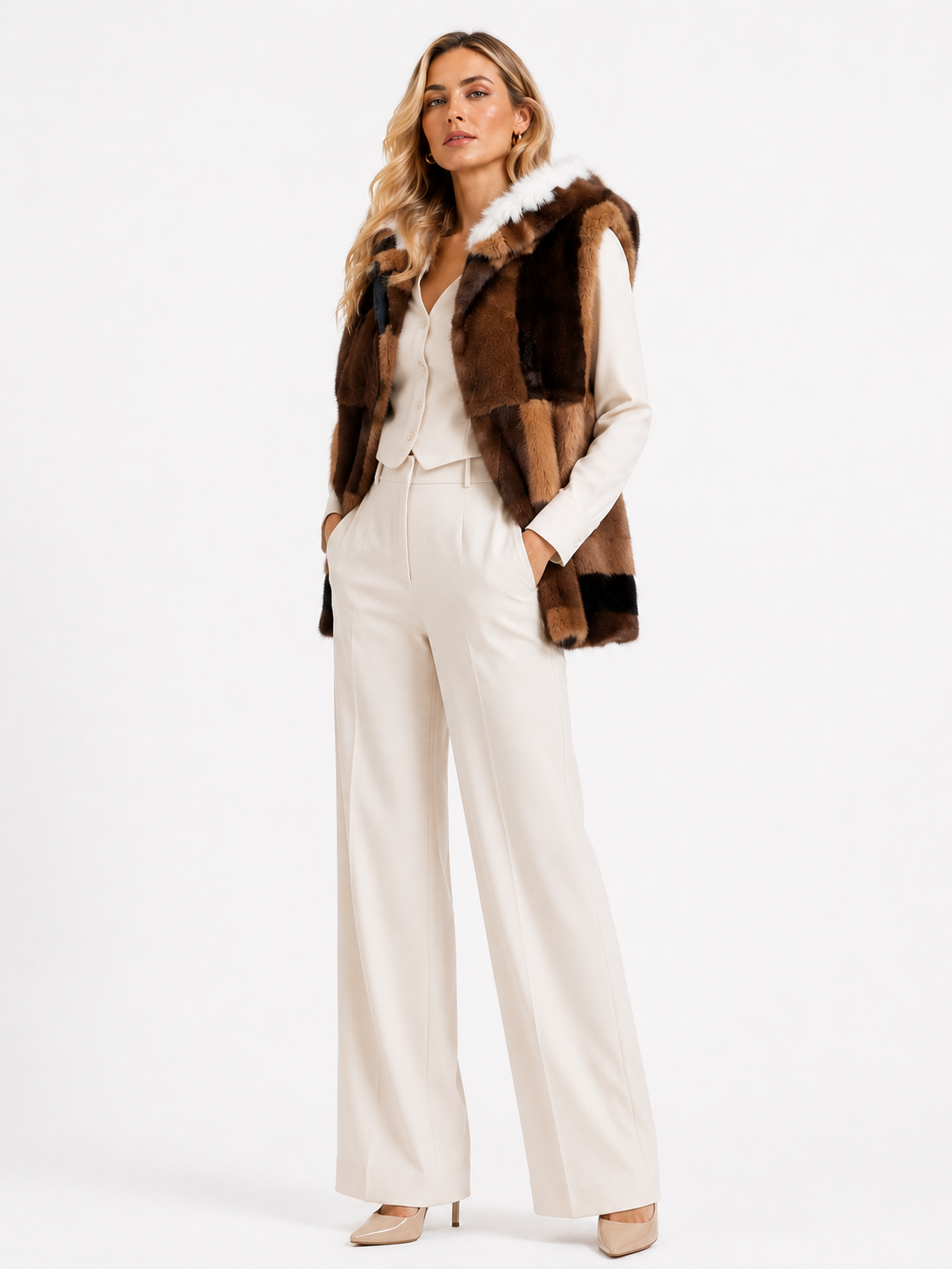 Gilet visone pach Ysaline