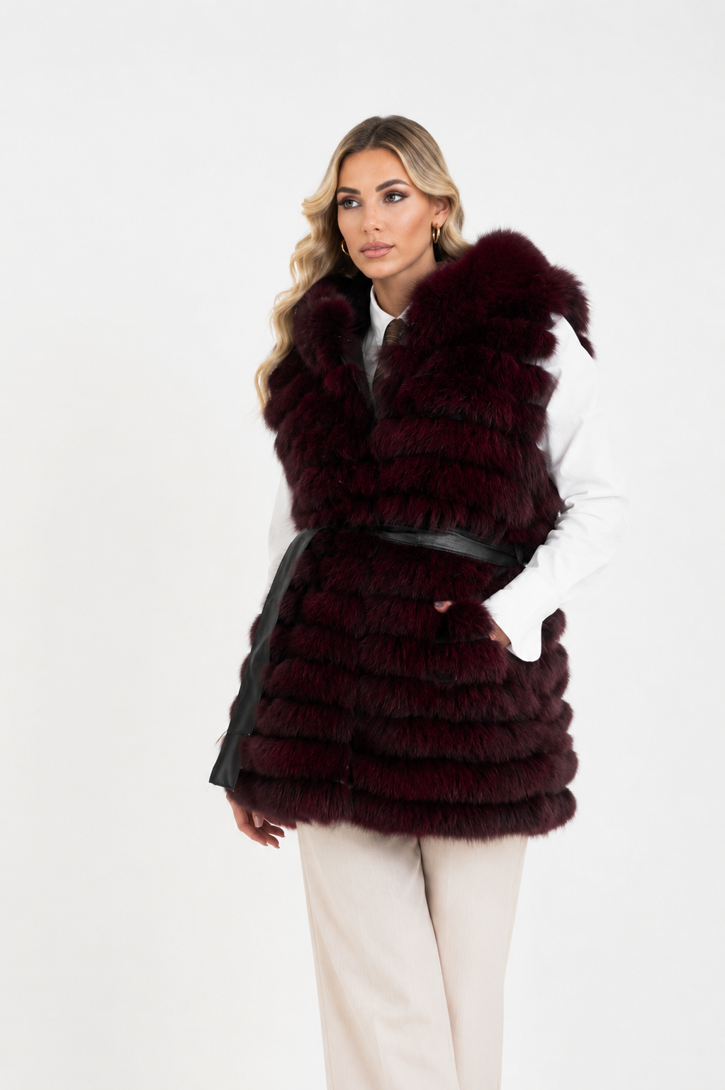 Gilet volpe Marzia bordeaux