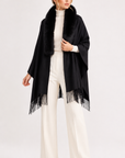 Sciarpa/Mantella 70%lana 30% cashmere bordo in volpe