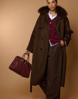 SAVANN Luxury COAT 100% lana Brown
